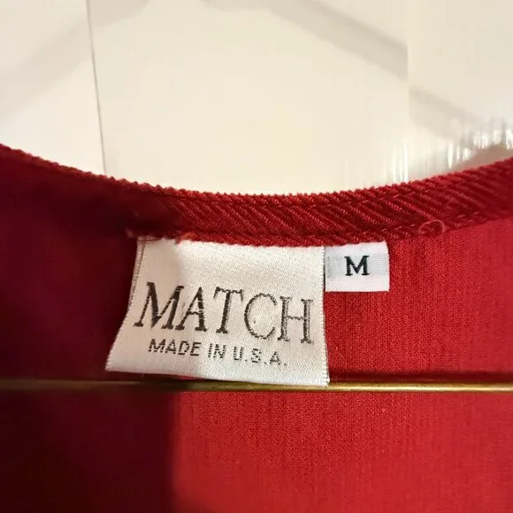 MATCH USA MAXI Brick/Rust/Red/Orange Vintage Corduroy Dress (Women's M) - Picture 3 of 5